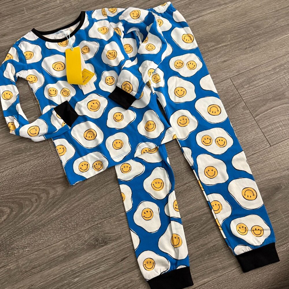 NWT Bedhead Smiling Egg PJs Pajamas 2 Piece Set Kids Size 6